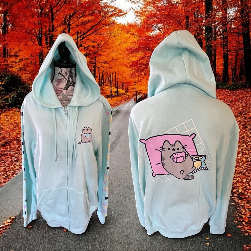 Pusheen Light Blue Gamer Hoodie